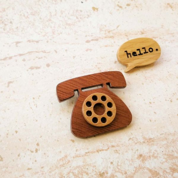 PHONE CALL SET (BROOCH - MAGNET)