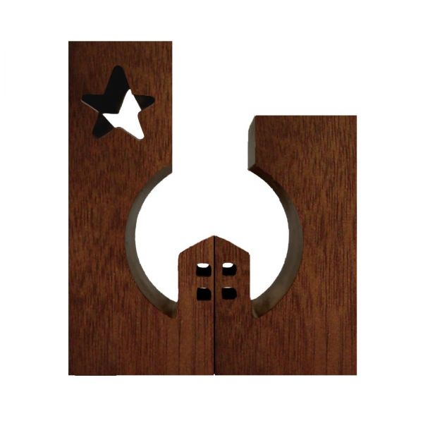 HOUSE AND STAR CANDLE STAND
