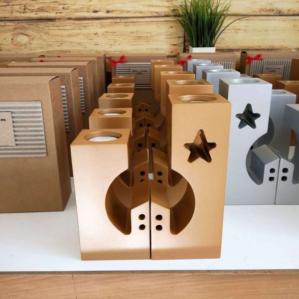 HOUSE AND STAR CANDLE STAND