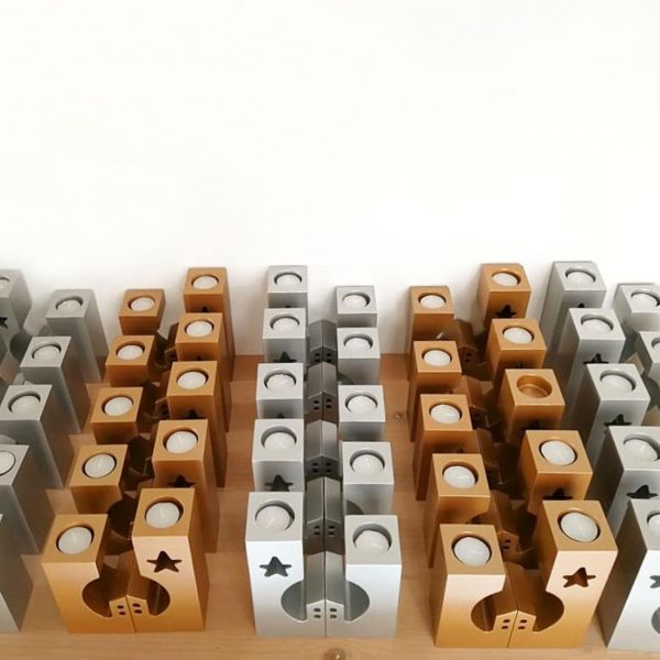 HOUSE AND STAR CANDLE STAND