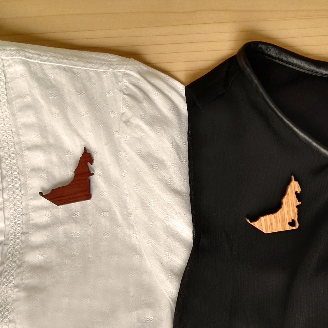 UAE MAP BROWN BROOCH